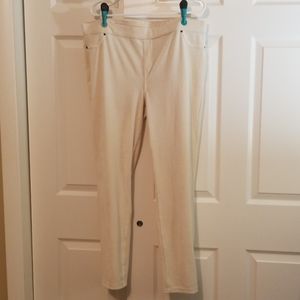 VERA WANG Cream Corduroy Leggings